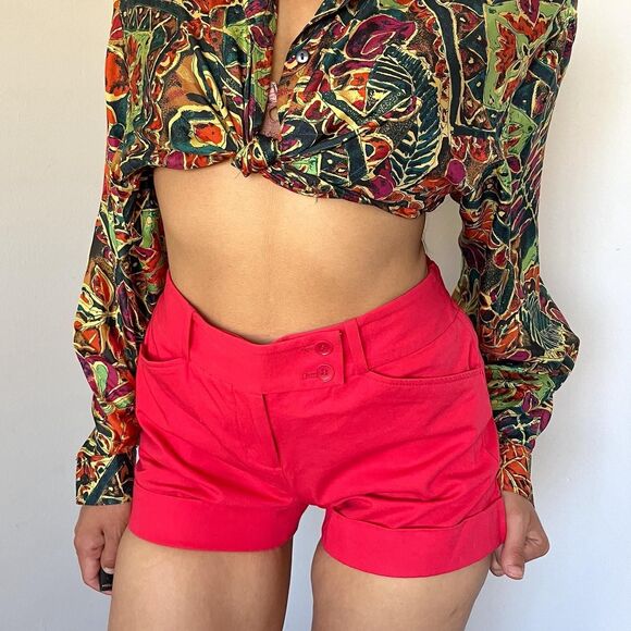 Y2K Red BCBGMAXAZRIA Sailor Shorts - Picture 1 of 6
